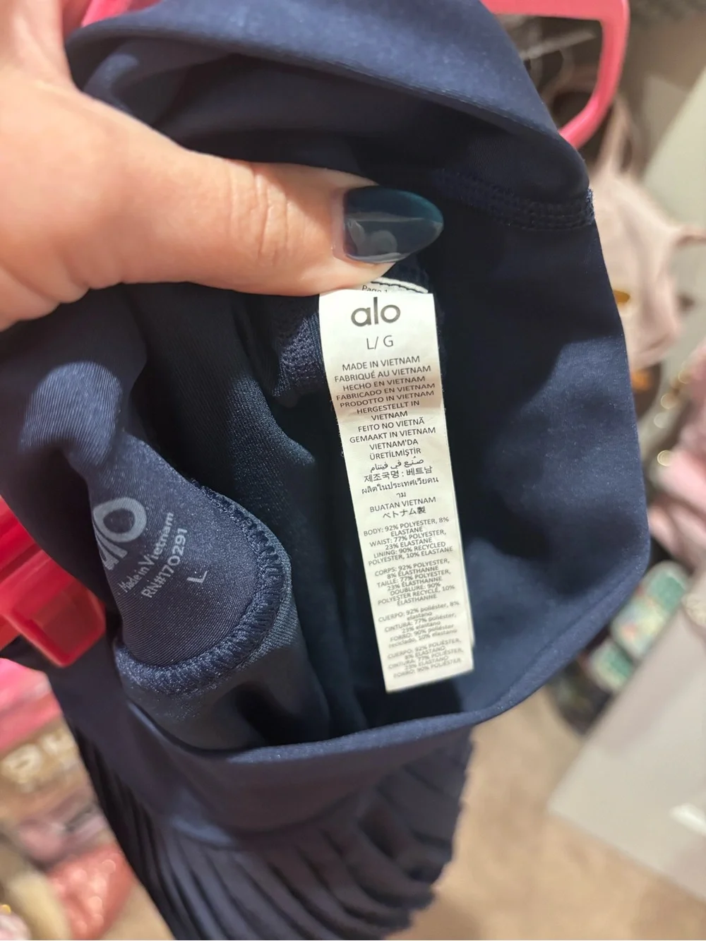 ALO Yoga pleated navy skirt- size L